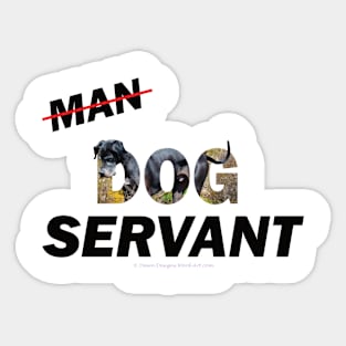 Man Dog Servant - Great Dane oil painting word art Sticker